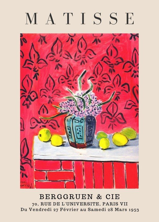 Matisse Exhibition Poster: Still Life with Lemons and Flowers