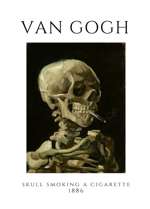 Van Gogh's Skull Smoking a Cigarette