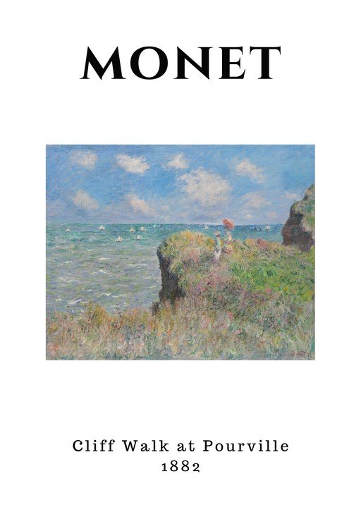 Monet's Cliff Walk at Pourville: Impressionist Seascape