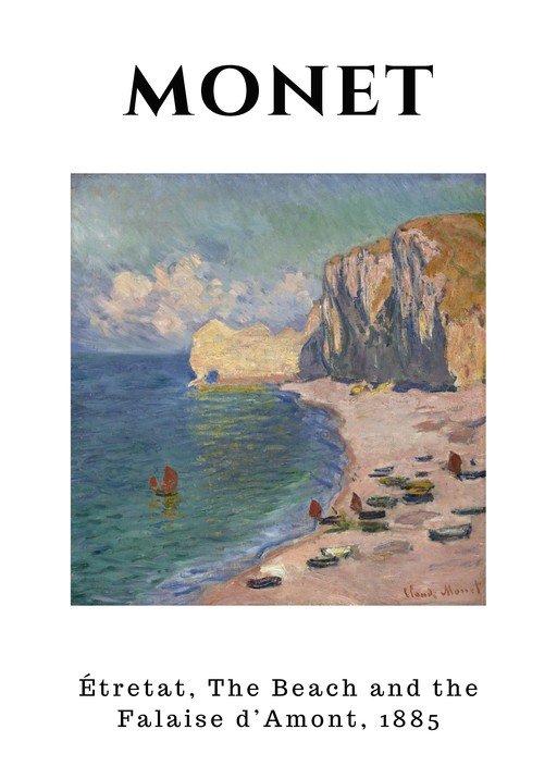 Monet's Étretat: Beach and Falaise d'Amont, 1885