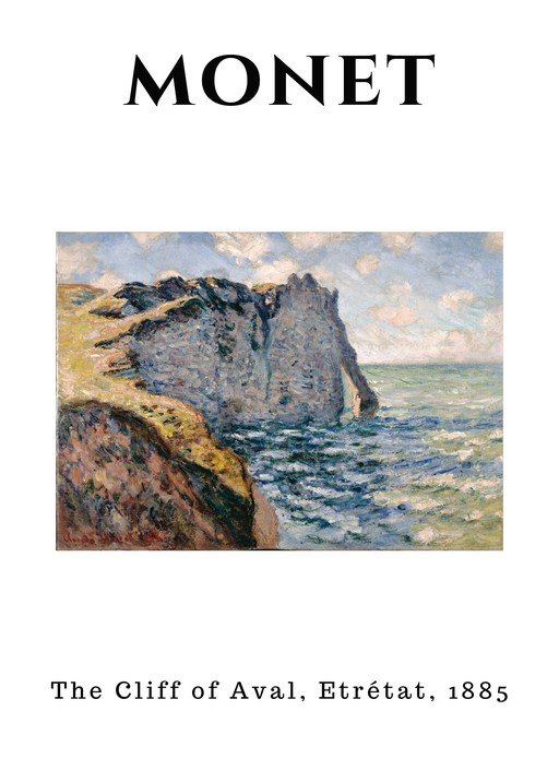 Monet's The Cliff of Aval, Étretat, 1885
