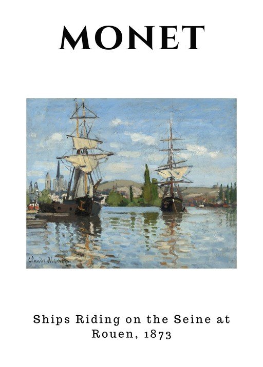 Monet's Ships Riding on the Seine at Rouen, 1873