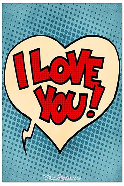 Comic Book Style "I Love You" Heart Speech Bubble
