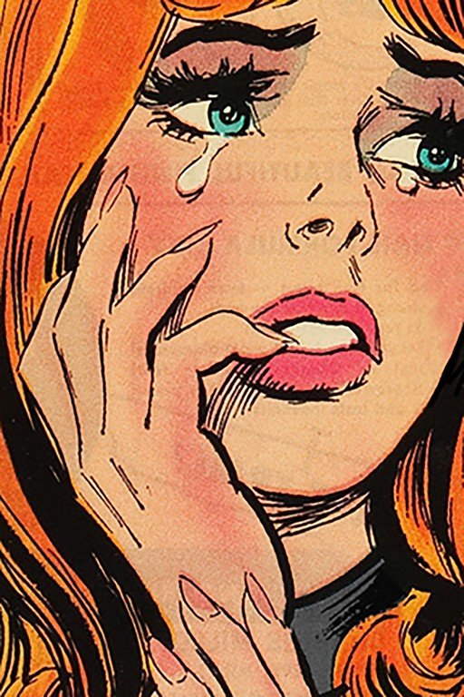 Vintage Comic Book Woman Crying