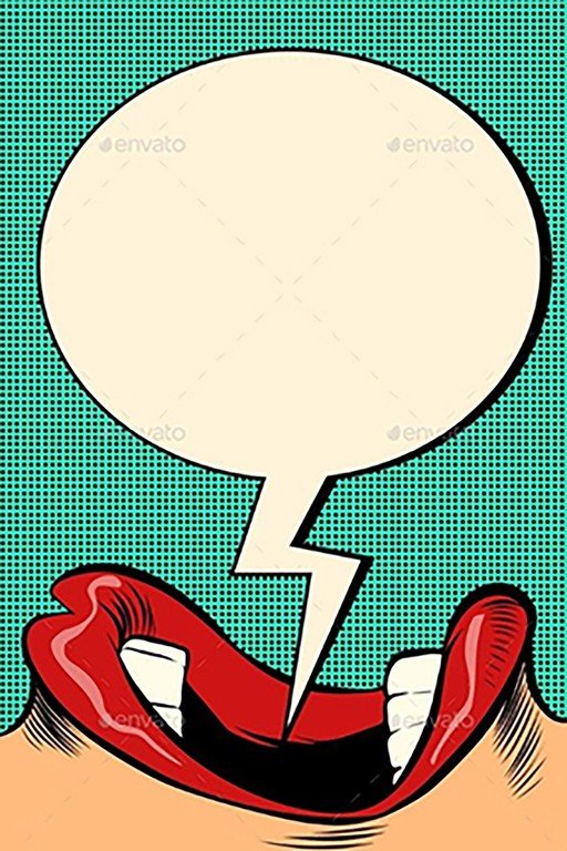 Pop Art Lips and Speech Bubble
