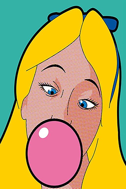 Pop Art Alice Blowing Bubble Gum