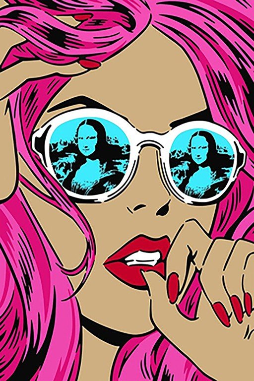 Pop Art Mona Lisa Reflection in Sunglasses