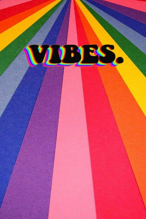 Vibes Rainbow Background with Retro Text