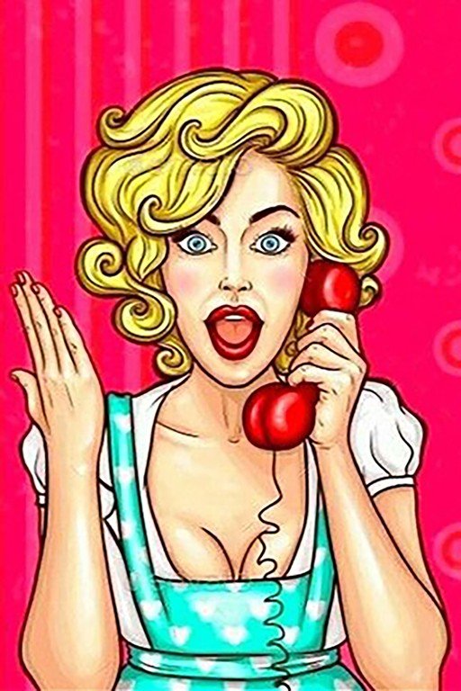 Pop Art Woman on Phone