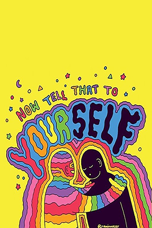 Embrace Yourself: Psychedelic Art with Positive Affirmation