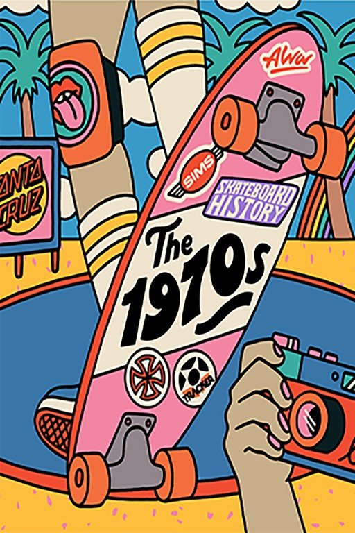 1970s Skateboard Culture Illustration