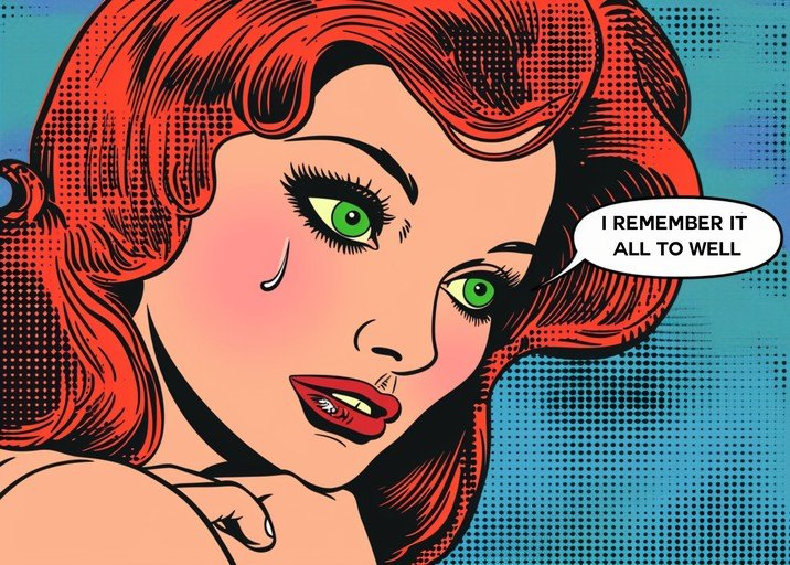 Pop Art Woman Crying with Speech Bubble