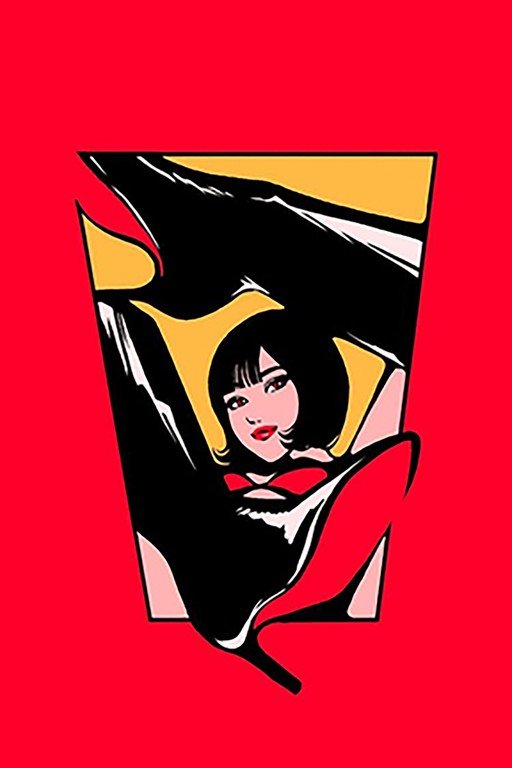 Pop Art Woman in Red and Black