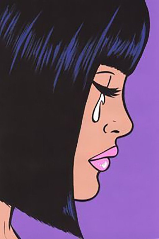 Sad Pop Art Woman Crying