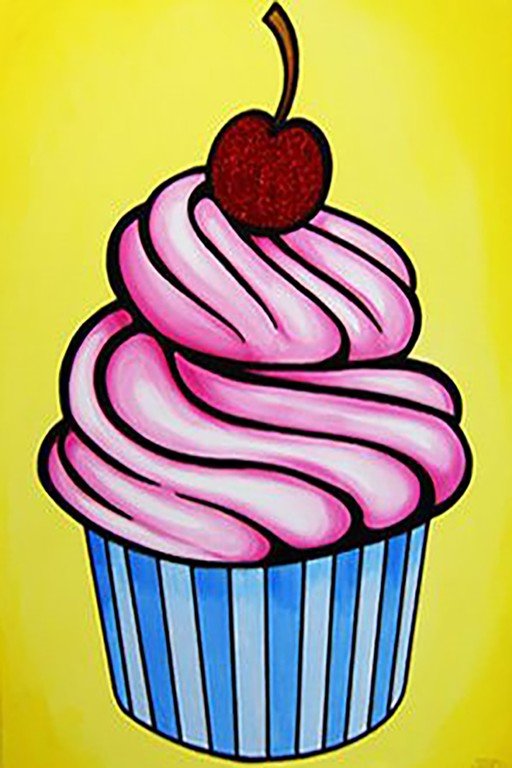 Whimsical Cupcake with Cherry on Top