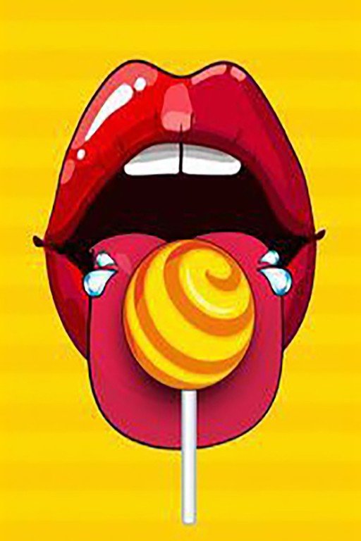 Sensual Lips Licking Swirl Lollipop