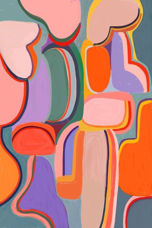 Abstract Organic Shapes in Vibrant Colors
