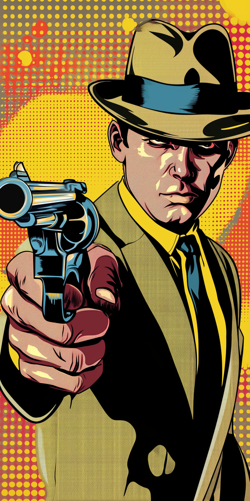 Comic Book Detective Aims Gun