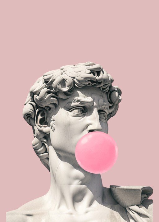 Michelangelo's David Chewing Bubblegum