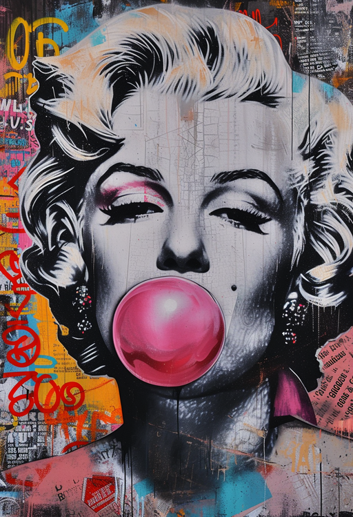 Marilyn Monroe Bubble Gum Pop Art Graffiti