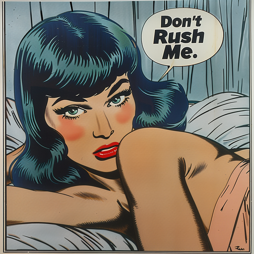 Pop Art Woman "Don't Rush Me" Comic Style