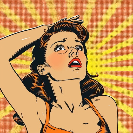 Retro Woman in Distress Pop Art Illustration