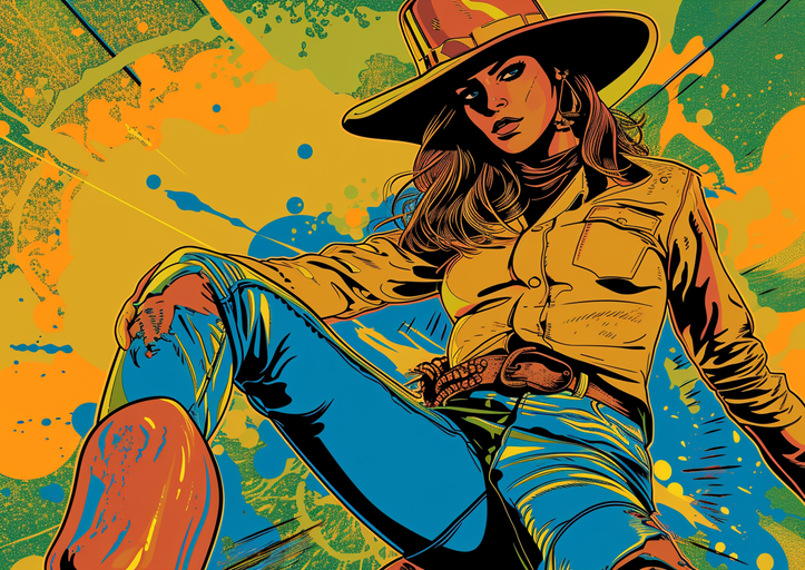 Cowgirl in Bold Pop Art Style
