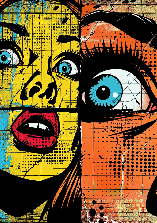 Pop Art Portrait of Two Faces