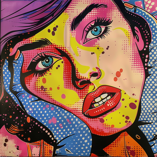 Pop Art Woman Portrait with Bold Colors