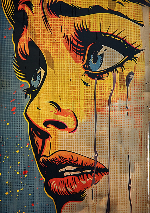 Pop Art Woman with Tears