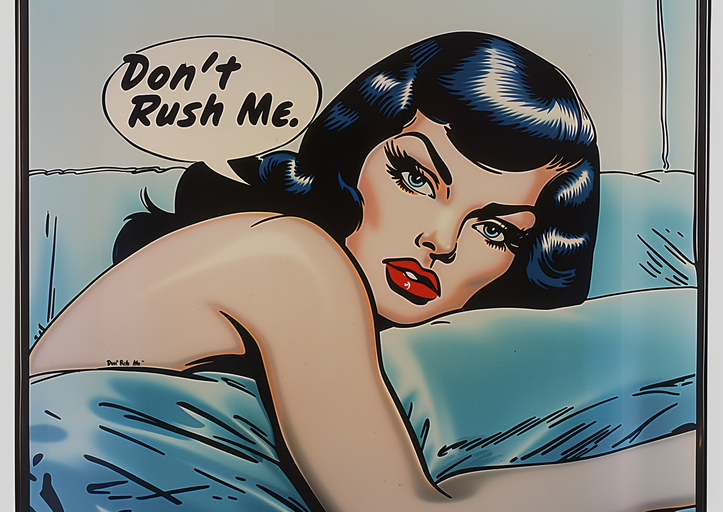 Pop Art Woman "Don't Rush Me" on Pillow