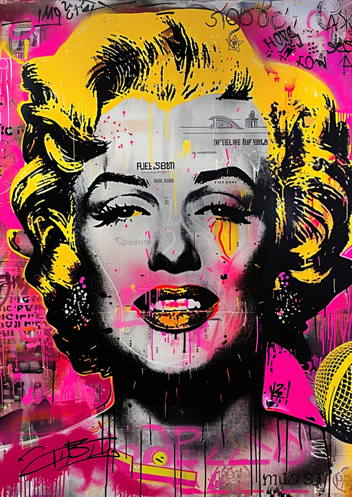 Marilyn Monroe Pop Art Graffiti Portrait