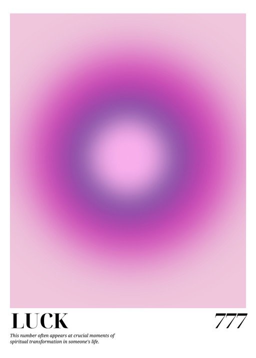 Aura of Luck: Pink and Purple Gradient with Text