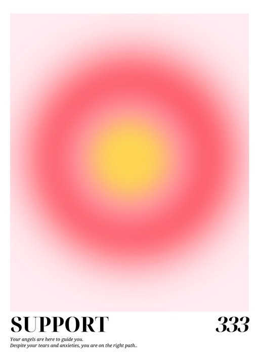 Aura Gradient Poster with 'Support' and Angelic Message