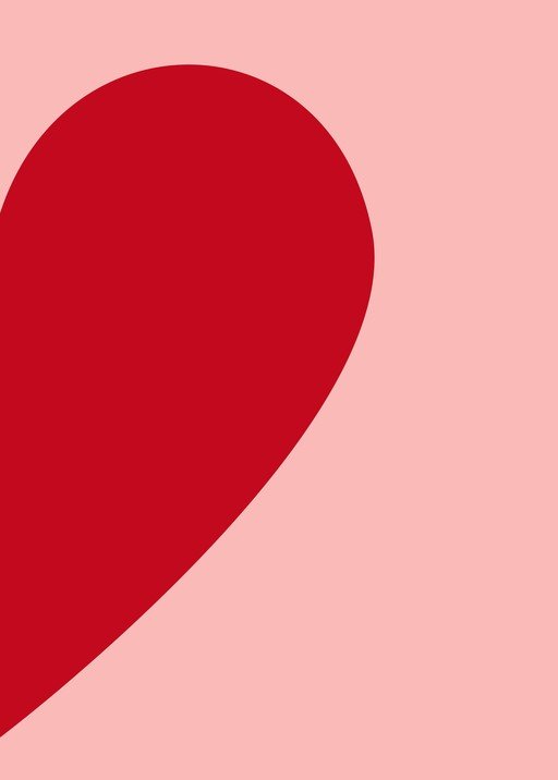 Abstract Red Heart on Pink Background