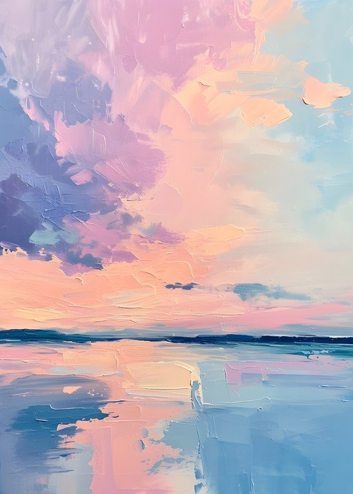 Impressionistic Sky and Water Painting