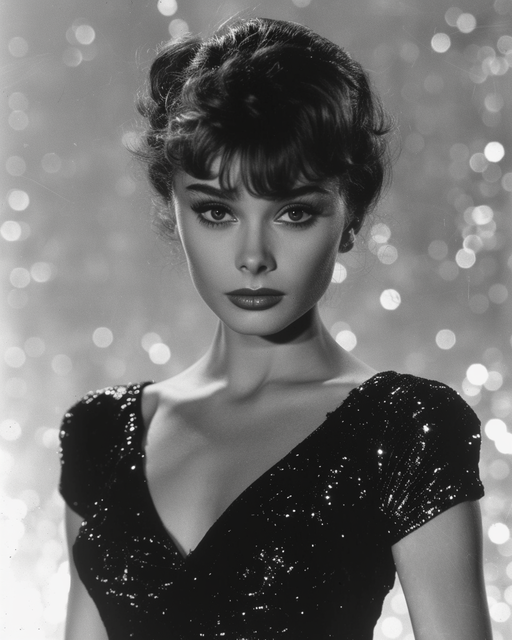 Audrey Hepburn in Black Sequined Dress
