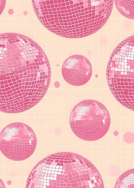 Pink Disco Balls Pattern
