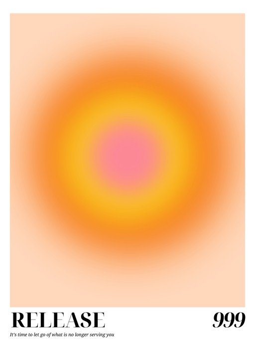 Aura Gradient Poster with 'Release' and '999'
