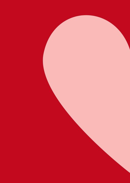 Abstract Heart Shape in Red and Pink