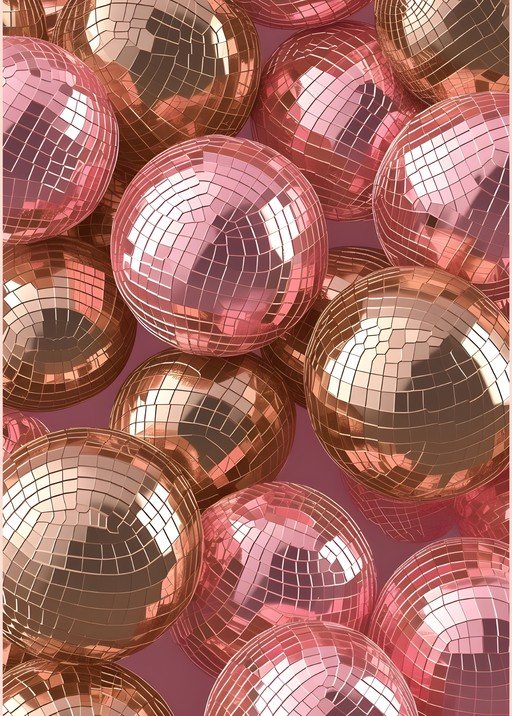 Rose Gold and Pink Disco Balls Background