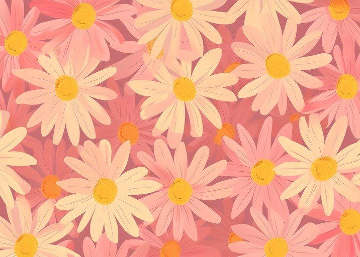 Soft Pink Daisy Floral Pattern