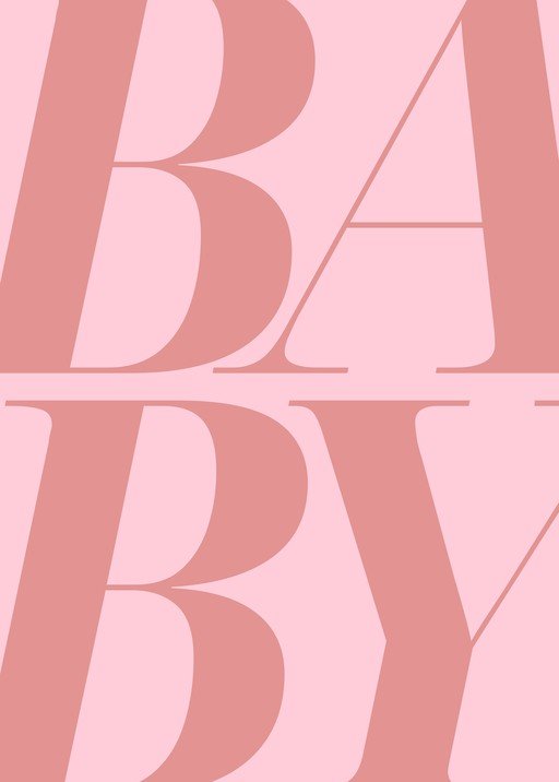 Elegant "Baby" Text in Soft Pink Tones