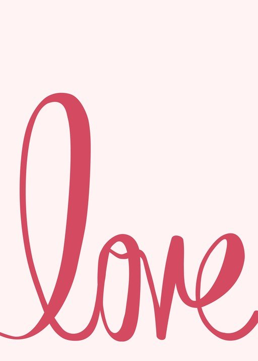Elegant 'Love' Script in Pink