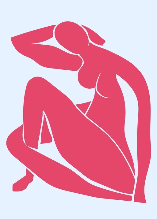 Abstract Nude Figure in Pink