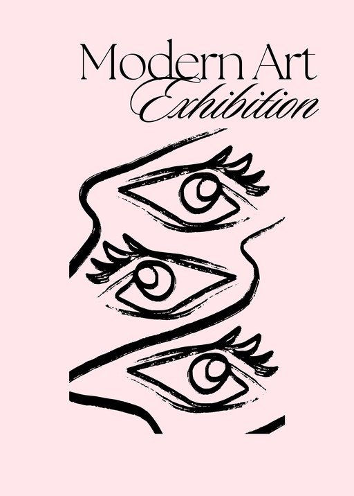 Modern Art Exhibition Poster with Abstract Eyes