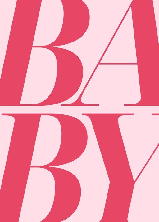 Bold Pink "BABY" Text on Light Pink Background