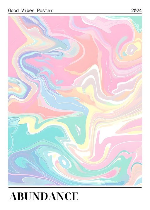 Pastel Marbling "Abundance" Poster
