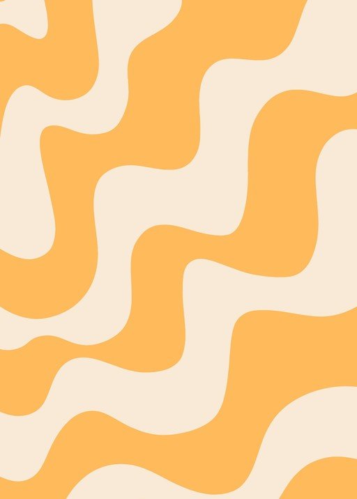 Retro Wavy Pattern in Orange and Cream