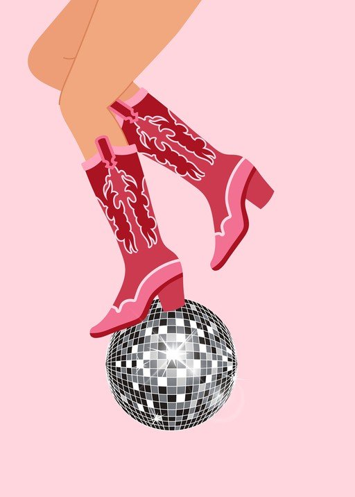 Cowgirl Boots on Disco Ball
